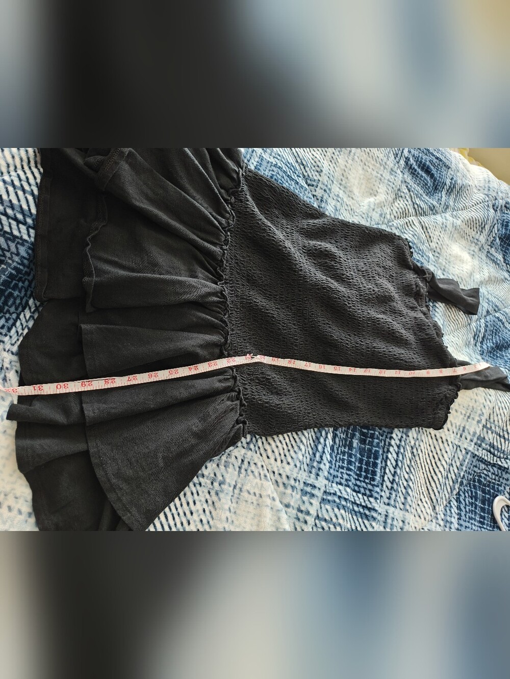 American Eagle Outfitters Black Smocked Tiered Mini Dress with Adjustable Straps - Picture 11 of 11